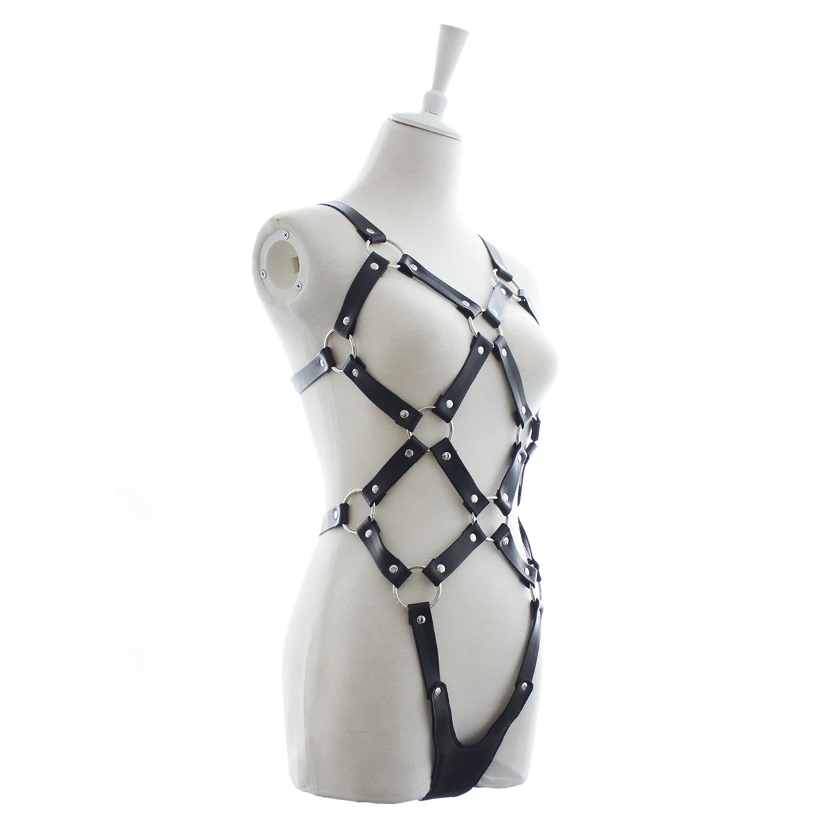 Модное женское платье для ночного клуба Эротическая кожаная портупея БДСМ