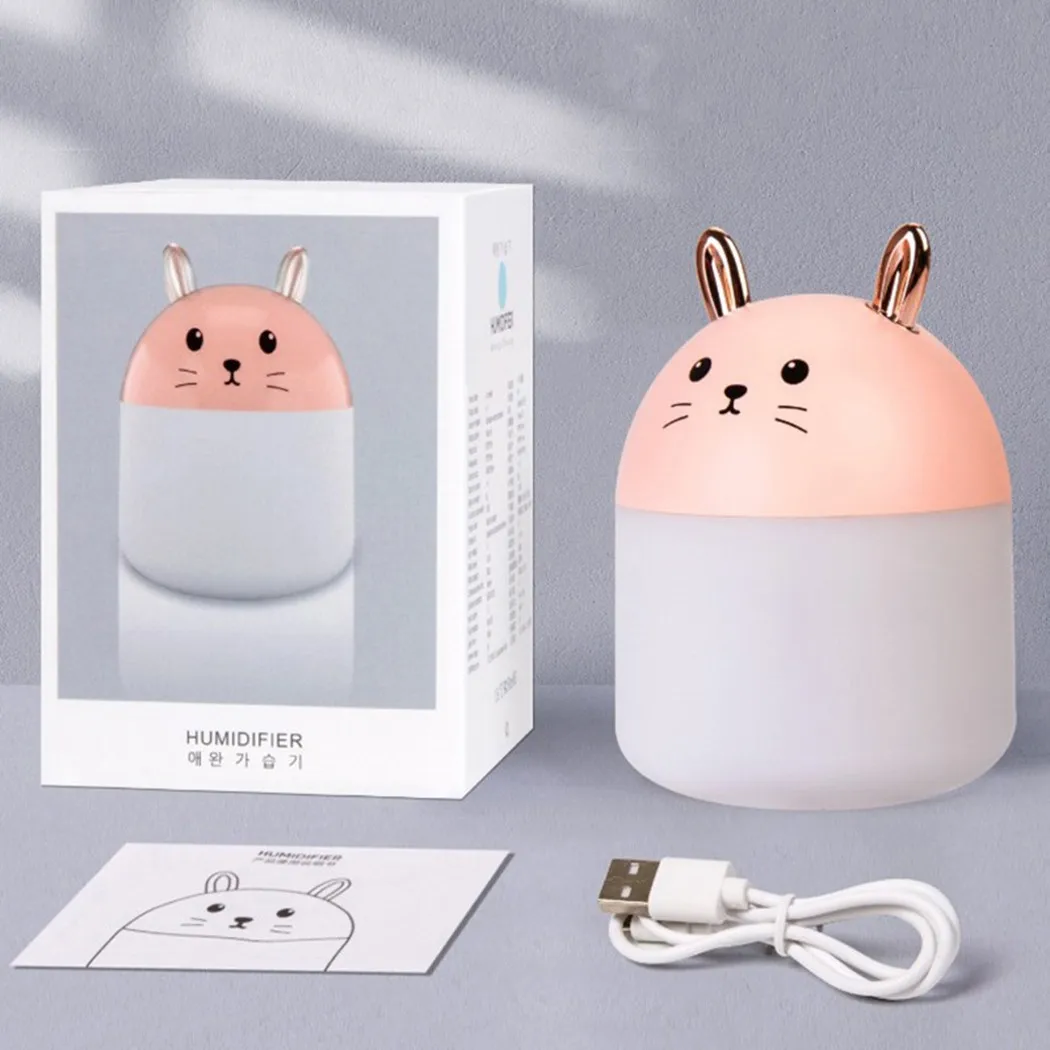 

Cute Rabbit Humidifier USB Humidifier LED Night Light Mist Maker Car Purifier Colorful Night Lights