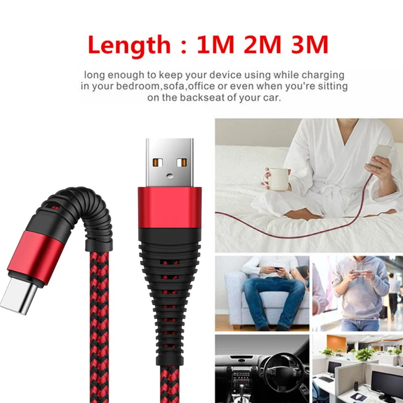 UGI QC3.0 4A кабель для быстрой зарядки 3 пакета микро USB Android с нейлоновой оплеткой