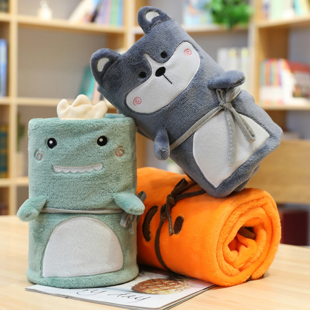 

Cute Cartoon Coral Fleece Warm And Comfortable Blanket Pet Flannel Children Summer Nap Cover Air Conditioning Blanket Gift