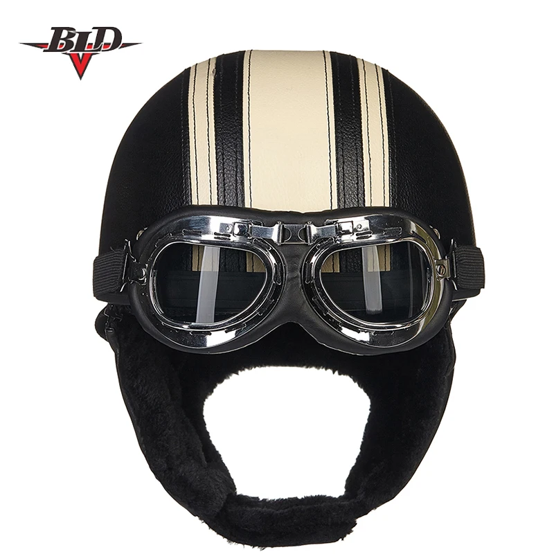 Лидер продаж коричневый винтажный мотоцикл Vespa из синтетической кожи шлемы с