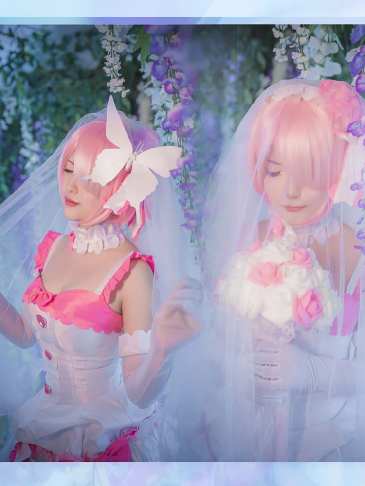 Женский костюм для косплея в стиле аниме RE: ZERO-start Life in other World RAM REM Свадебный 2021