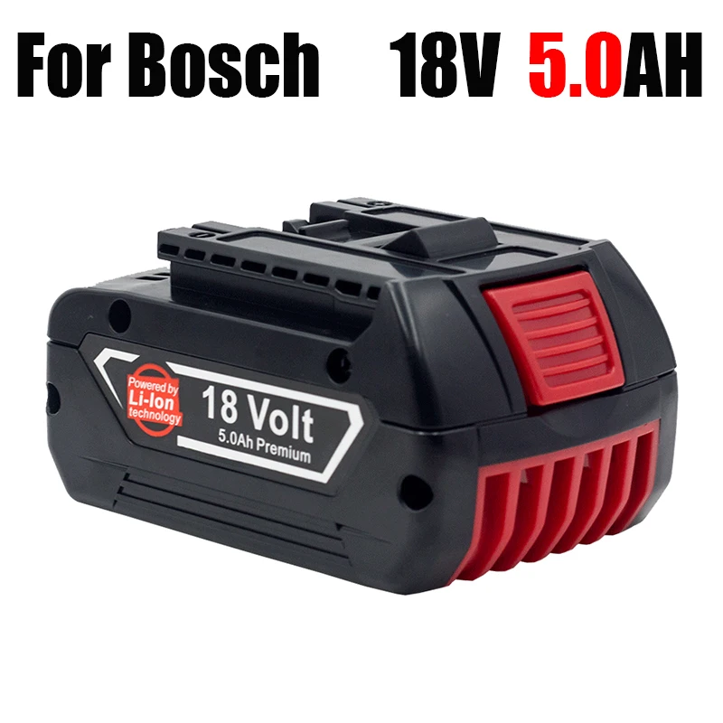 18V 5.0AH Replacement Bosch Power Tool BAT609 BAT618 BAT614 GCB GSS BSH180 GSR GSB RHH JSH 180 Li-Ion Battery Charger Set