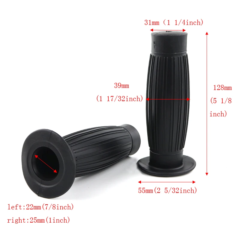 Универсальный винтажный резиновый руль для мотоцикла 22 мм 7/8 дюйма левый 25 1 дюйм