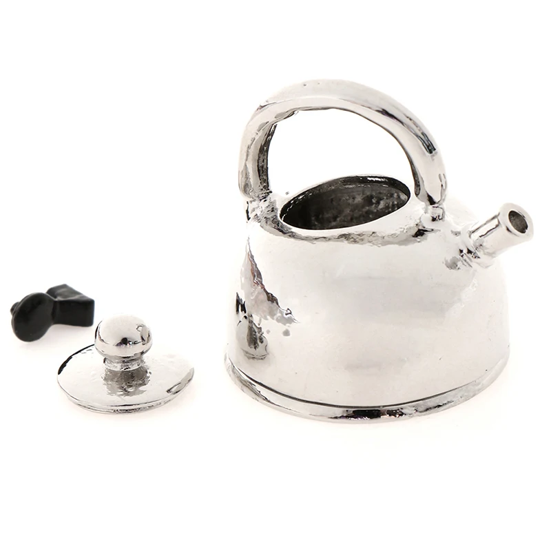 

1/12 Dollhouse Miniature Accessories Mini Metal Kettle Simulation Furniture Tea Pot Kitchen Model Toys for Doll House Decoration