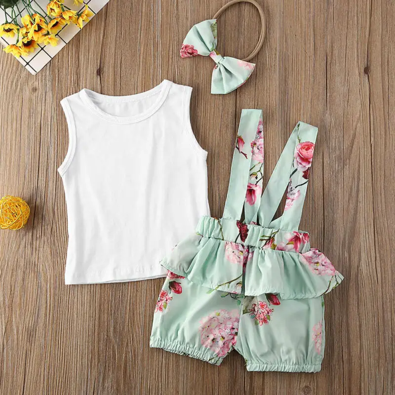 Комплект одежды для маленьких девочек Pudcoco белый жилет без рукавов новорожденных