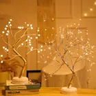 Рождественская светодиодная RGB Гирлянда из медной проволоки, звездное освещение, декор для комнаты, лампа на дерево, гирлянда для спальни, мерцающие огни