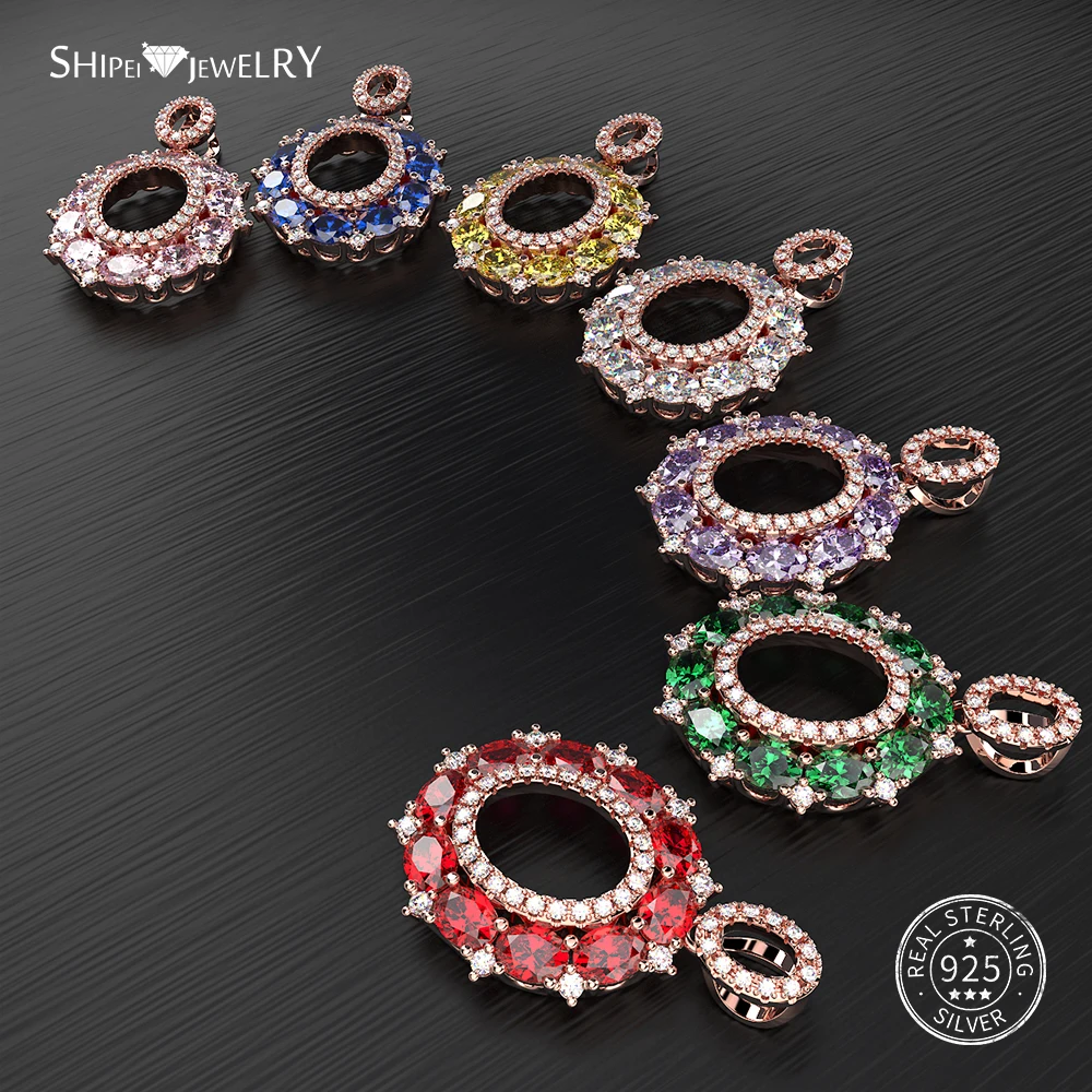 

Shipei 100% 925 Sterling Silver Fine Jewelry Yellow Gold Rose Gold Oval Sapphire Pendnat Necklace for Women Anniversary Gift