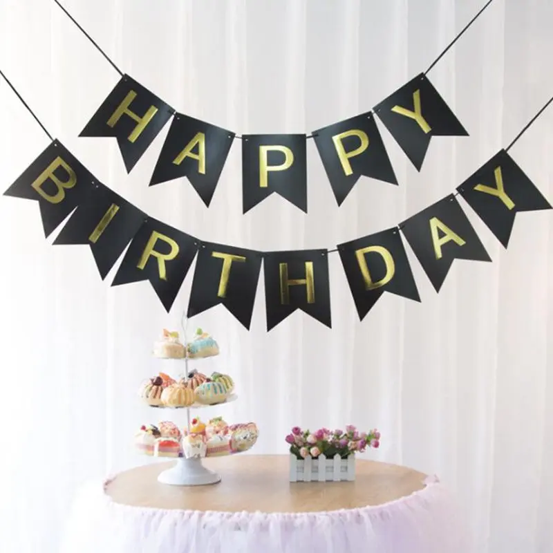 Бумажные флажки гирлянда счастливая фотография флаг буква номер фольгированные