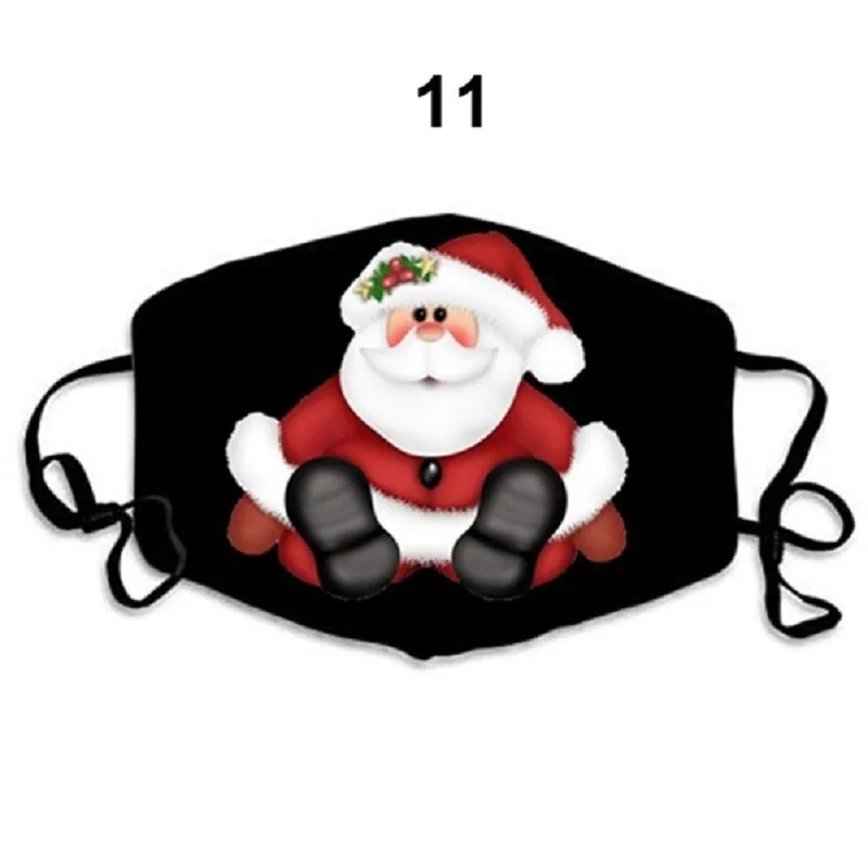 

Рождественская многоразовая маска для лица с изображением Санта-Клауса лося, шелковые моющиеся Чехлы, модная маска для Хэллоуина, косплея, ...