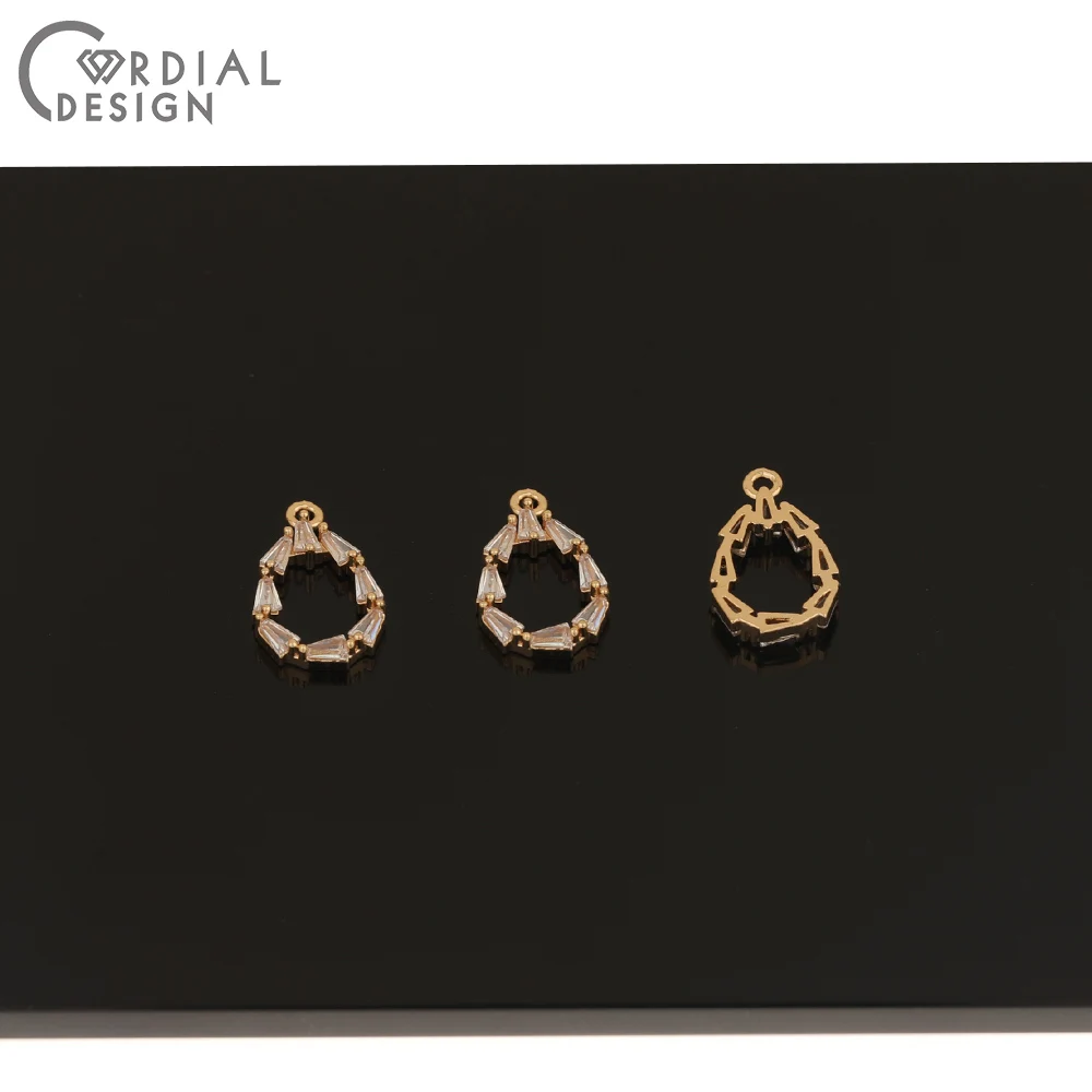 

Cordial Design 50Pcs 10*16MM CZ Charms/Earring Findings & Components/Hand Made/Connectors/DIY Making/Jewelry Accessories/Pendant