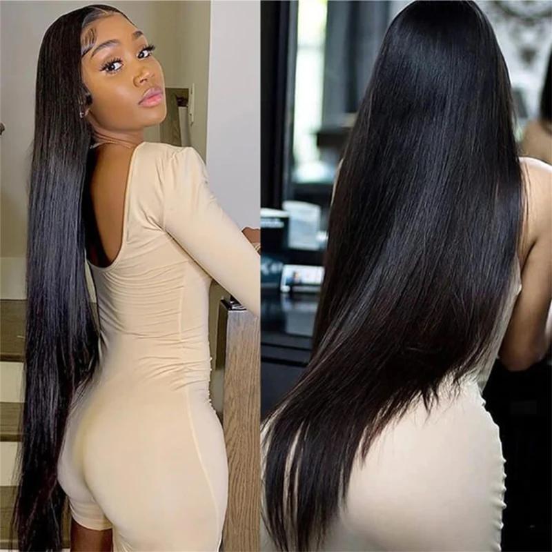 M&H 13x4 Lace Front Wigs Human Hair Pre Plucked Straight Brazilian Virgin Hair for Black Women Glueless with Baby Hair