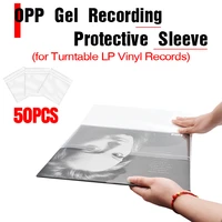 leory 50pcs opp gel record protective cover for turntable player lp vinyl record self adhesive record bag 12 32 3cm 32cm