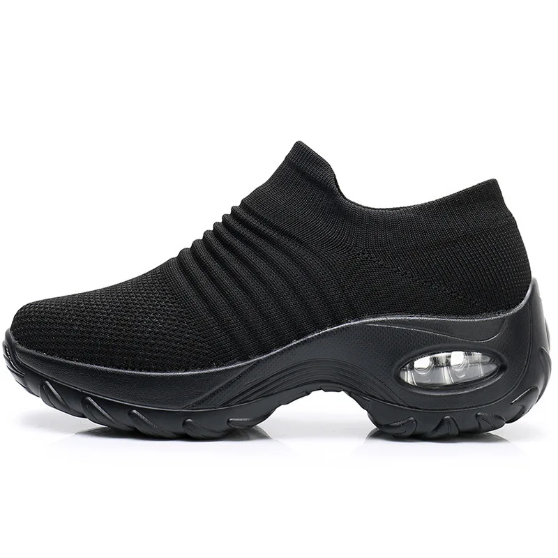 

Large women's shoes, air cushion, fly woven mesh shoes, sneakers, foot sets, modern square dancing, rocking shoes, casual socks
