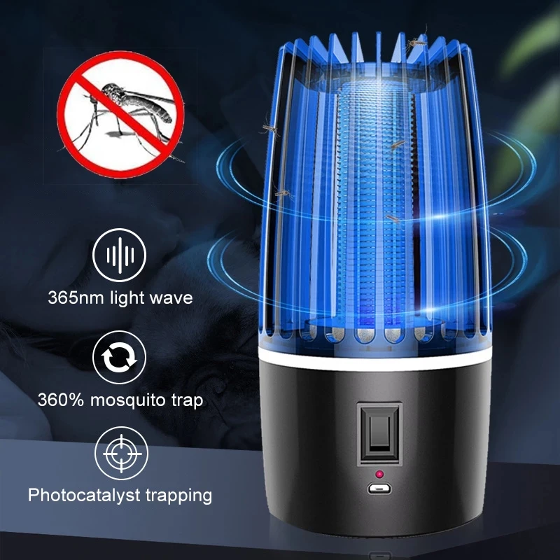 

Electric Mosquito Swatter Indoor Outdoor Insect Trap Radiationless Mosquito Repellent USB Bug Mosquito Killer Night Light