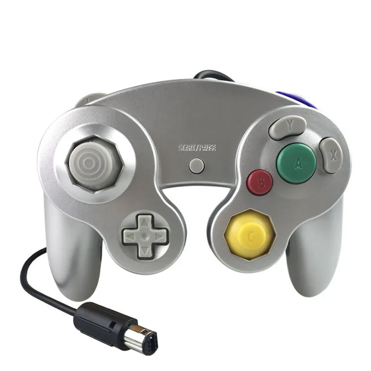 Классический проводной контроллер джойстика Джойстик Геймпад для NAND для Gamecube контроллер для wii вибрационная игра - Цвет: Silver