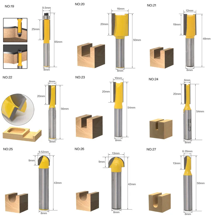 1 шт. Концевая фреза по дереву 8 мм | Инструменты