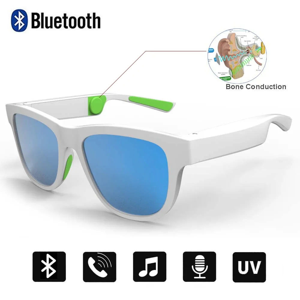 White Blue Mirror Conway, беспроводные Bluetooth солнцезащитные очки, костная проводимость, смарт-аудио, солнцезащитные очки, открытые уши, музыка, голосовой вызов, поляризованные очки для вождения - Цвет линз: White Blue Mirror