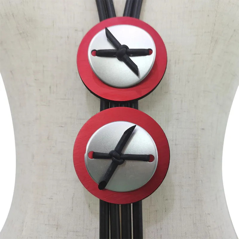 

Red Metal Round Long Pendant Necklace For Women Bohemia Black Rubber Rope Nomination Charm Necklaces Gothic Clothes Accessories