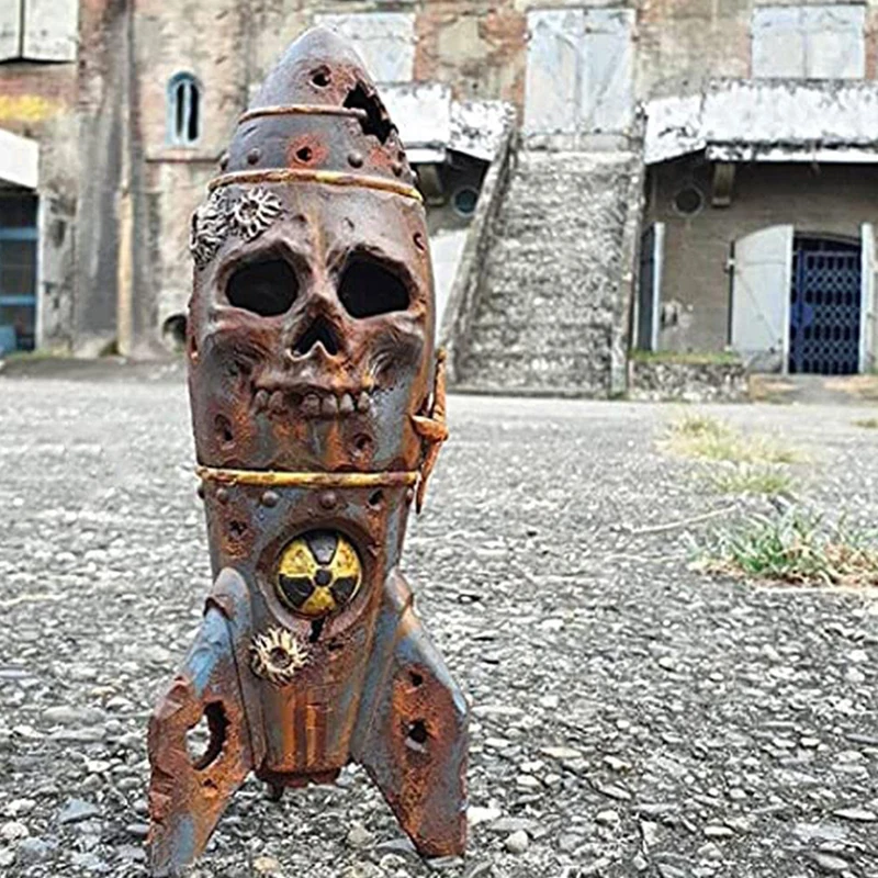 Орнамент с черепом и бомбой из смолы маленький декор ядерными головами для двора