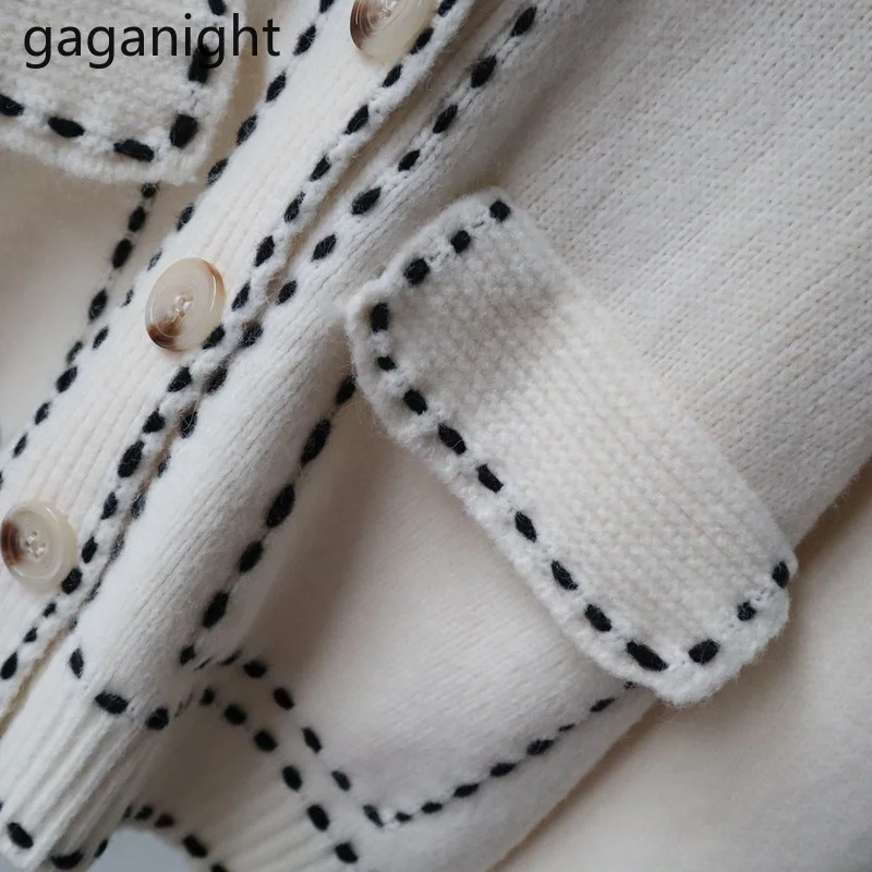 Gaganight Повседневный Женский Свободный вязаный кардиган оверсайз шикарная