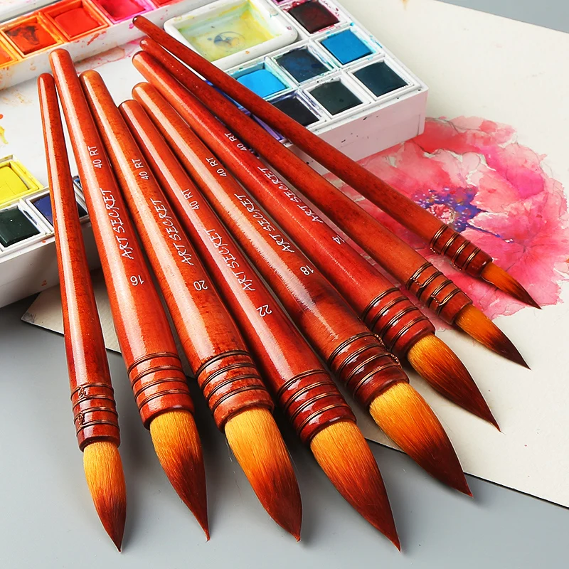 

1Pc Squirrel Hair Watercolor Paint Brush Ancient Rhyme Style Acrylic Painting Brush for Watercolor, Acrylics, Ink, Gouache, Oil