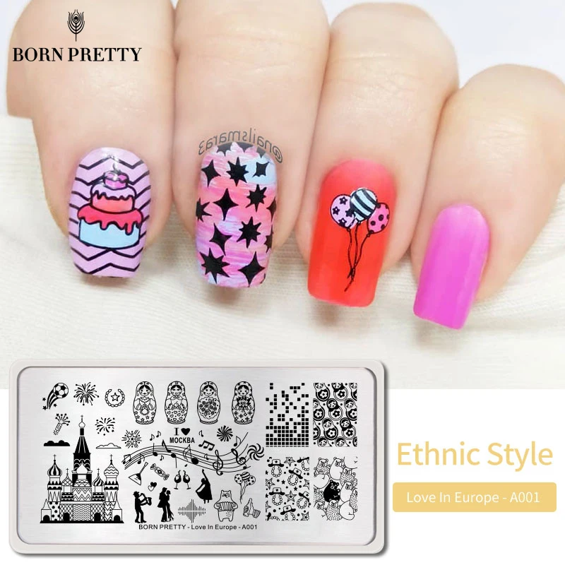 Пластины для стемпинга в европейском стиле BORN PRETTY прямоугольная художественный