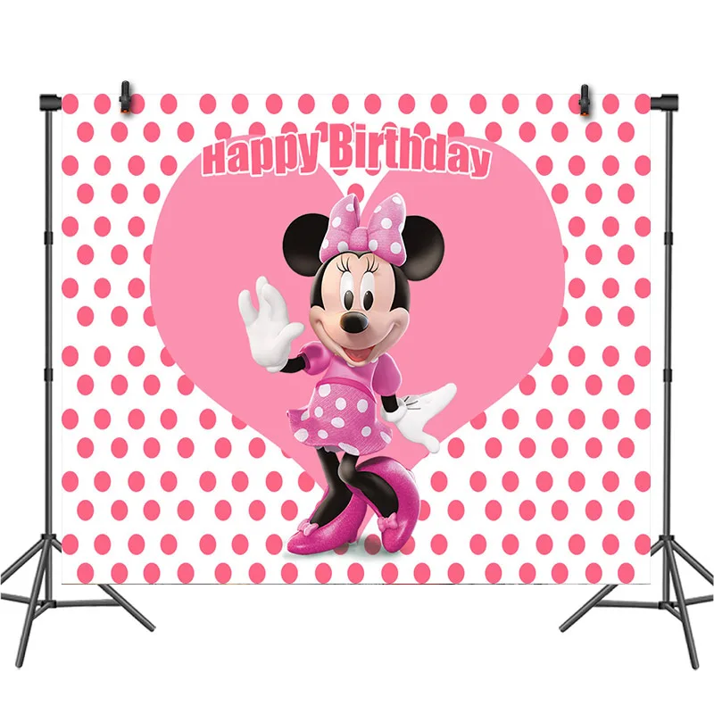 Милая тема Микки Минни Мауса фотография искусственная виниловая ткань товары
