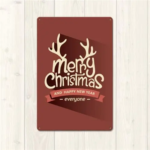 

Merry Christmas Happy New Year Countryside Vintage Retro Tin Signs