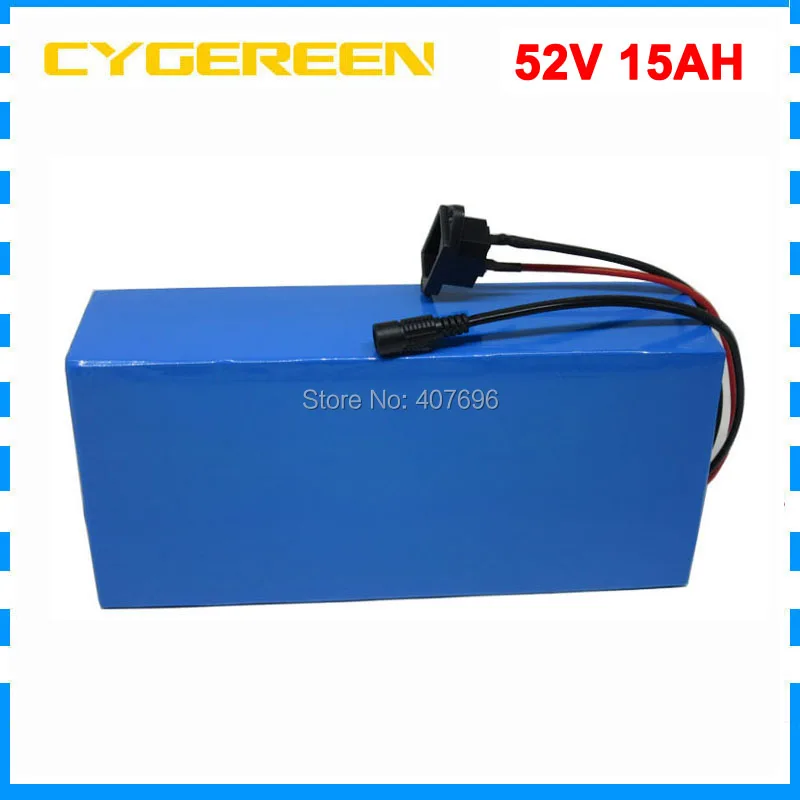 1500W 51,8 V 15AH литиевая батарея 52V 15AH электрическая велосипедная батарея 52V 14S ebike батарея 30A BMS 58,8 V 2A зарядное устройство