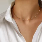 Модное жемчужное ожерелье kinpopular для женщин, жемчужное металлическое ожерелье с подвесками, чокер, цепочка с бусинами, ювелирные изделия, подарки 2021