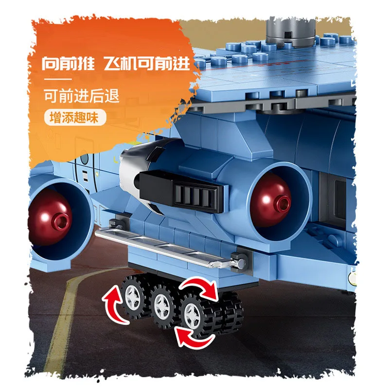 

Military Series World War II Long-distance material transport aircraft soldier DIY model Building Blocks Bricks Toys Gifts