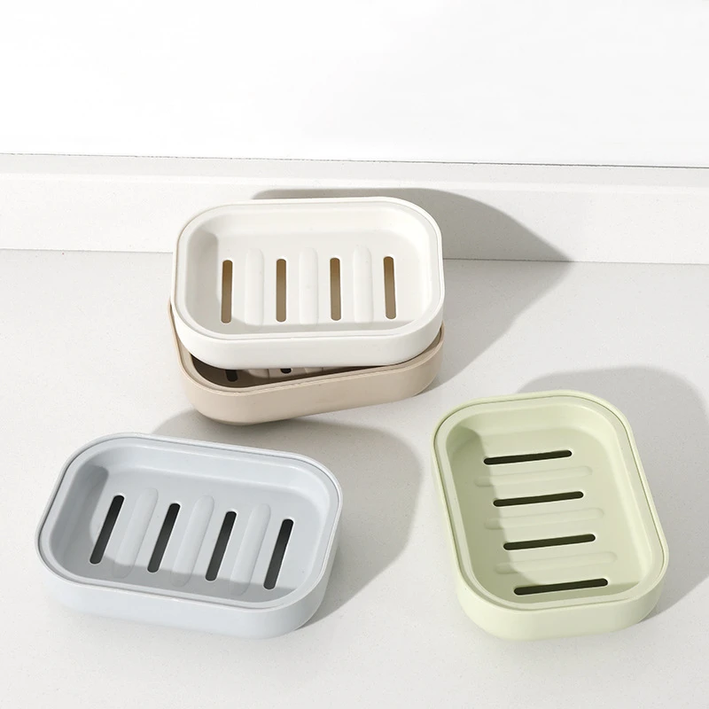 

Home Shower Travel Hiking Holder Container Soap Box Plastic Soap Box Dispenser Soap Rack Double Layer Bathroom Dish Plate Case