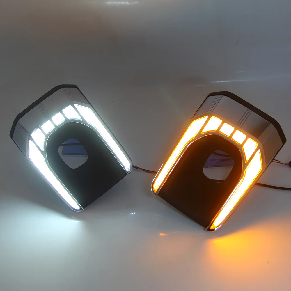 

Car Flashing For Toyota Hilux 2020- 2022 LED DRL Daytime Running Light Daylight driving yellow turn Signal lamp