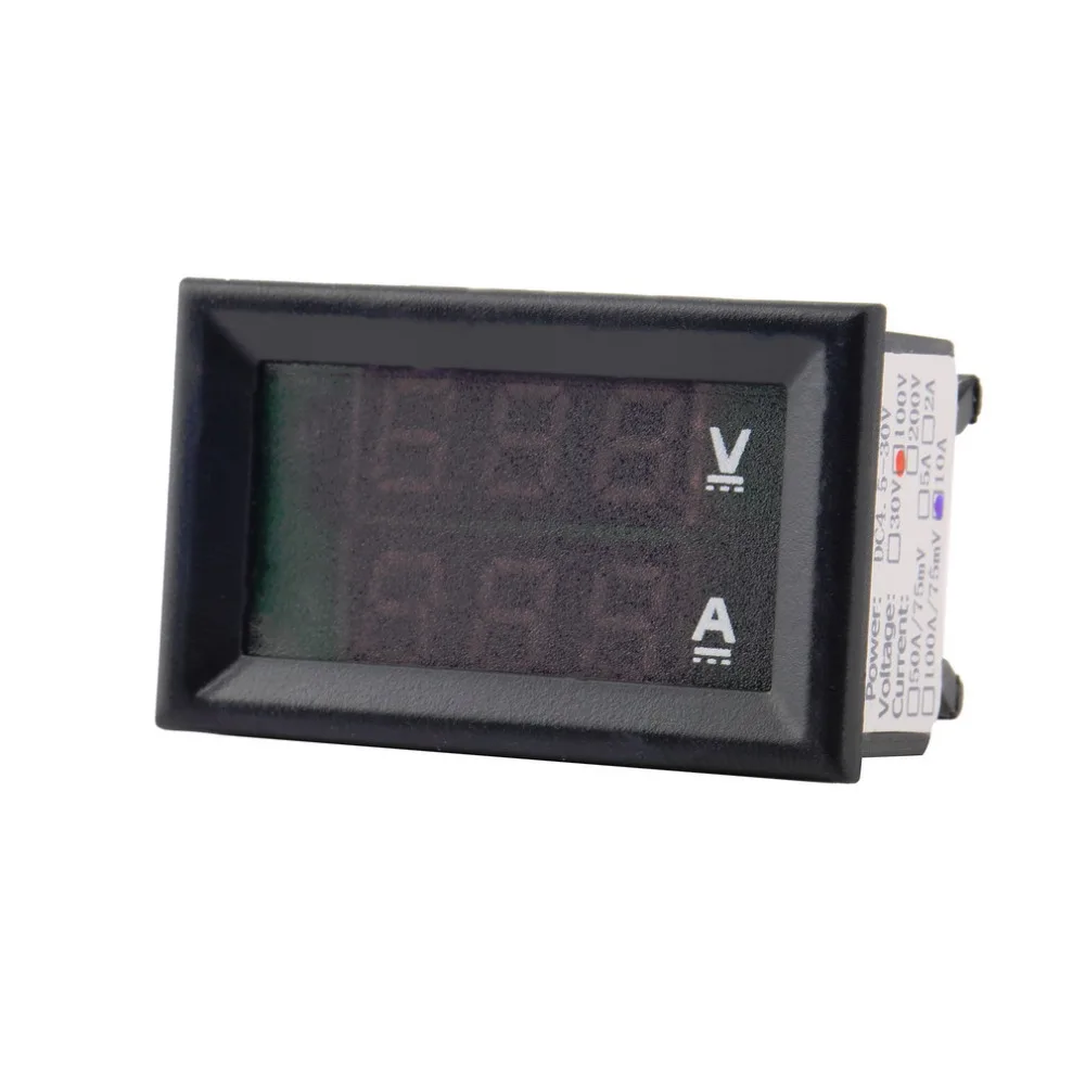 DC 100V 10A Voltmeter Ammeter Blue + Red LED Amp Dual Digital Volt Meter Gauge High Quality | Инструменты