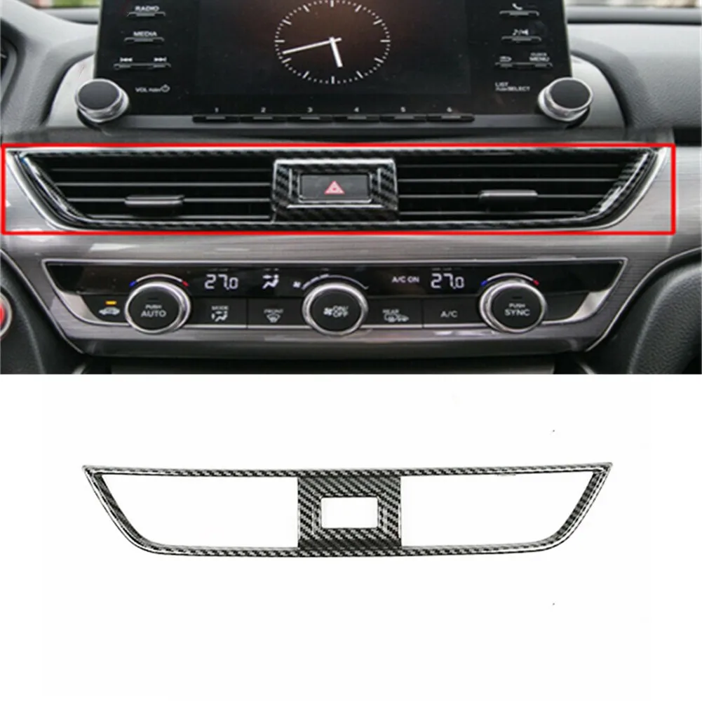

Central Control Air-conditioning Outlet Sticker ABS Carbon Fiber Console Middle Air Outlet Trim For Honda Accord 10th 2018-2021