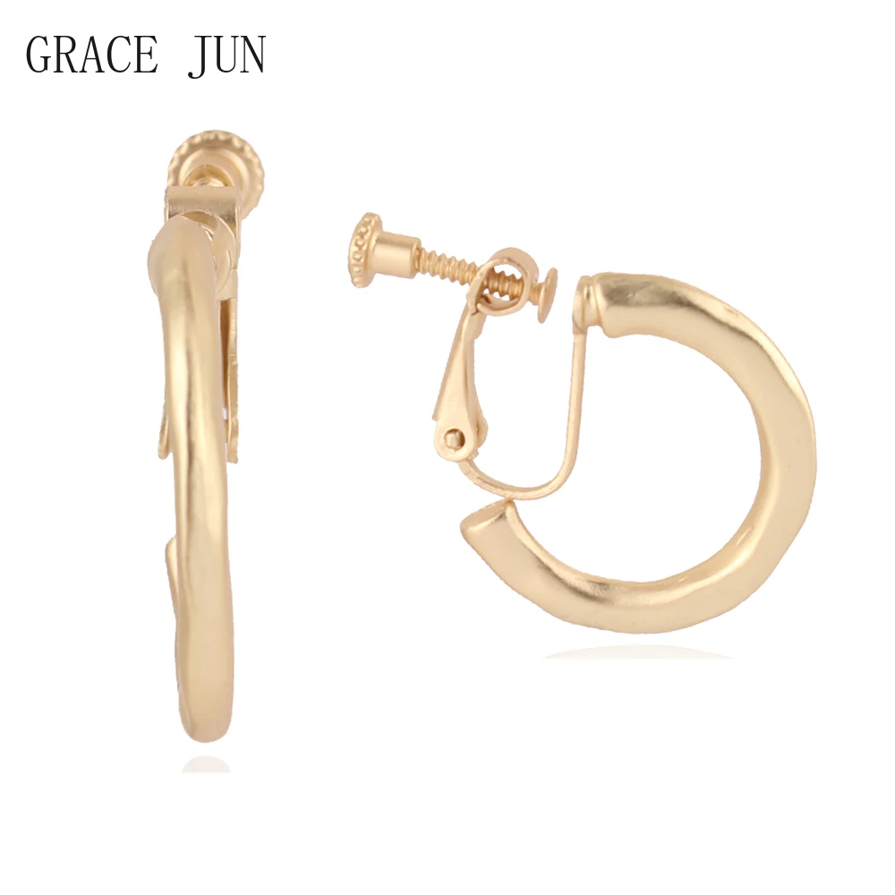 

Серьги-кольца в Корейском стиле, бренд GRACE JUN серьги из меди без проколов, элегантные гипоаллергенные Клипсы-манжеты, клипса геометрической ...