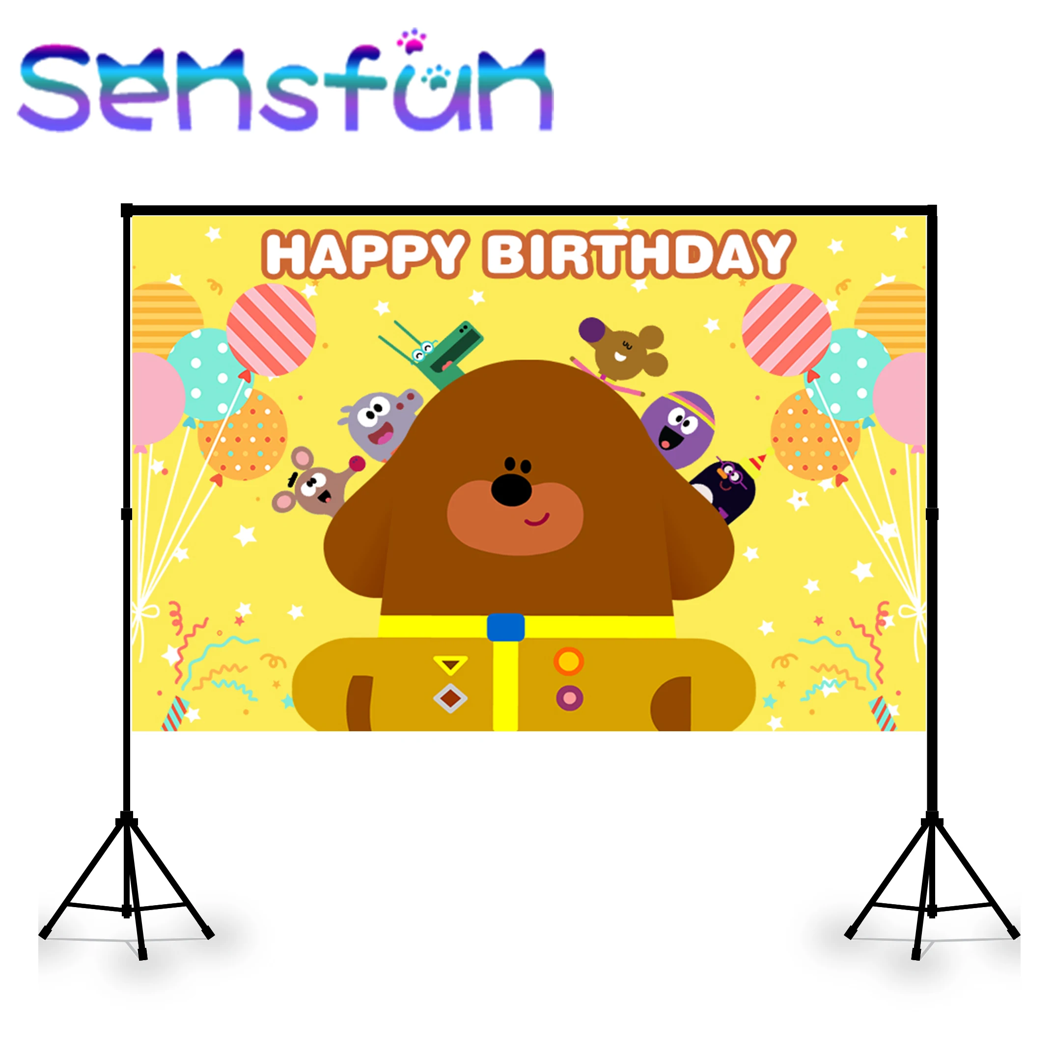 Sxy420 фотография Фон желтая тема мультфильм Hey Duggee фон для фотосессии детей с днем