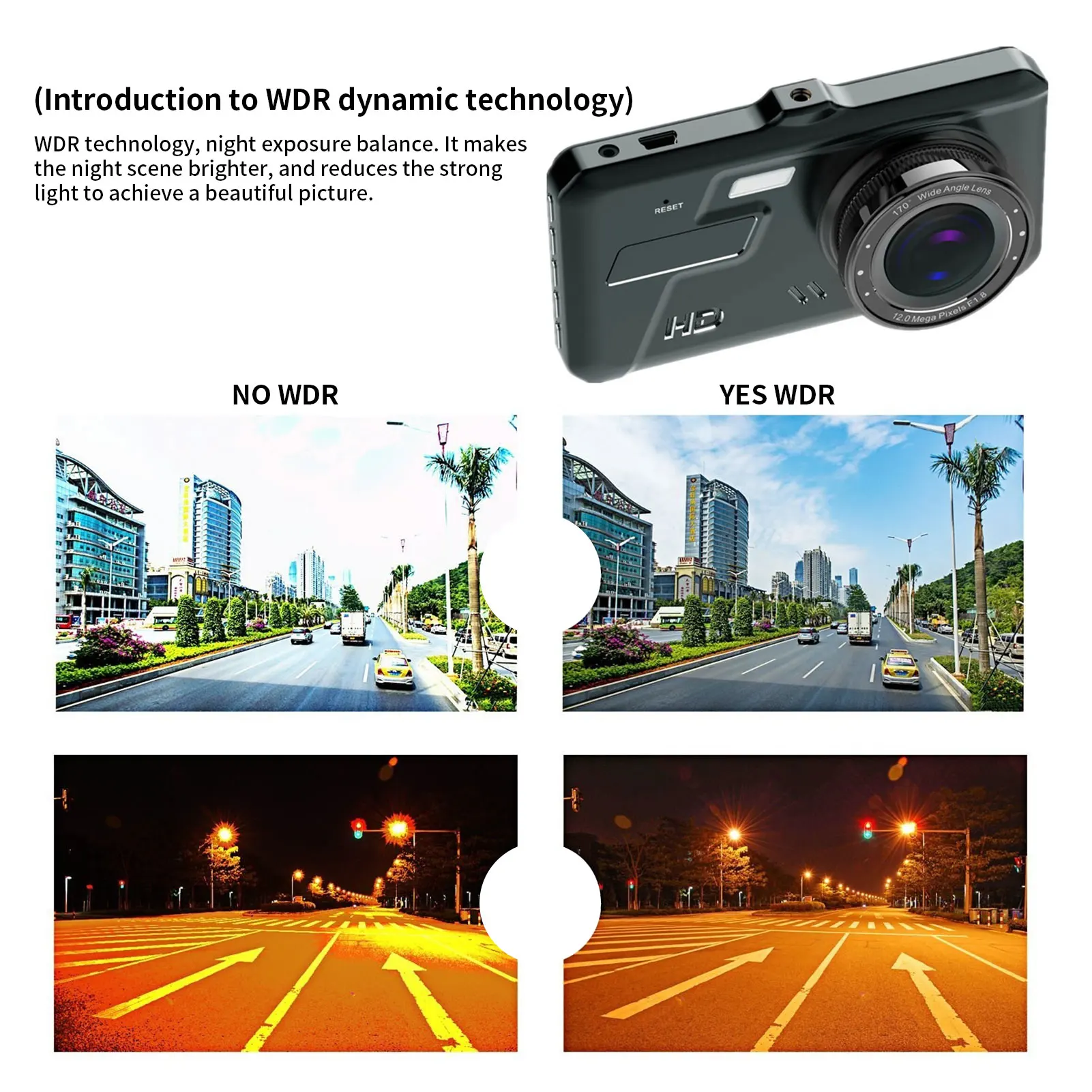 

Car Driving Recorder 4 Inch Touch 1080P Dual-Screen Dash Cam Parking Monitoring Wide-angle Driving Recorder Reverse Image New #