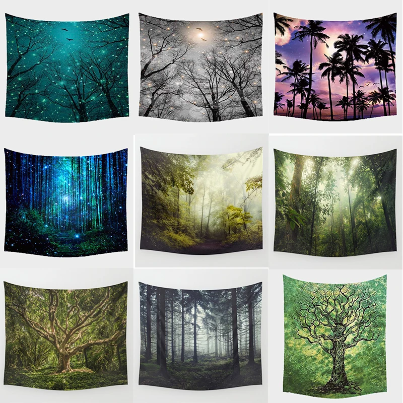 Горячая Распродажа креативный пейзаж кокосовое дерево настенный лес гобелен