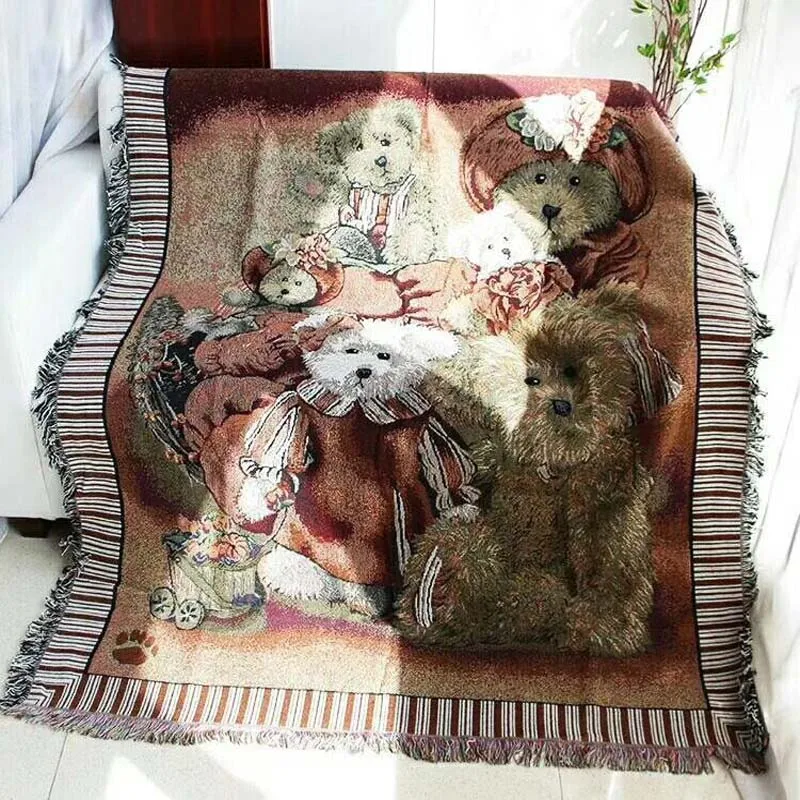 12 Nordic Knitted Couch Armchair Tassels Blanket Pet Dog Sleeper Sofa Mattress Protector Plaid Coverlet - Цвет: 12