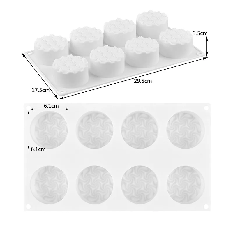 

8 cavity Spiral Flower Cake Mold Silicone Molds for DIY Baking Dessert Mousse Kitchen Bakeware Tools cake tools