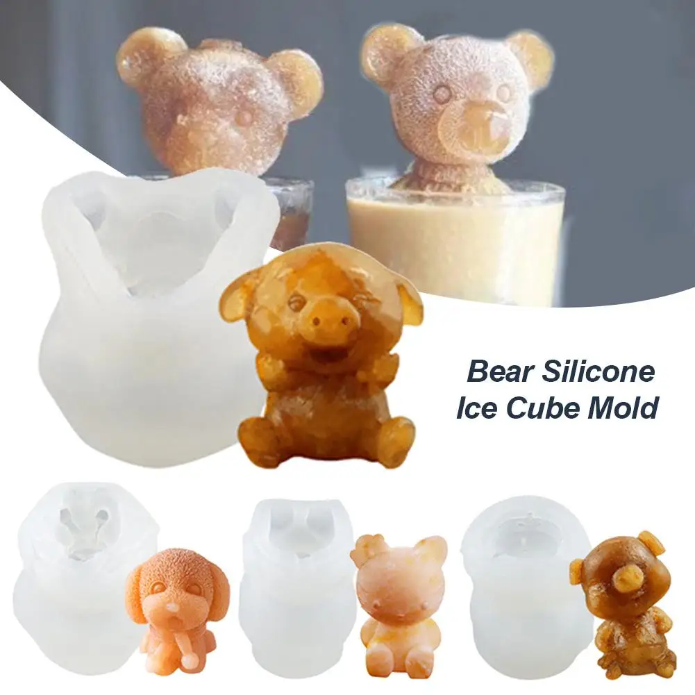 Медведь Форма силиконовая для кубиков льда прессформы симпатичный прочный