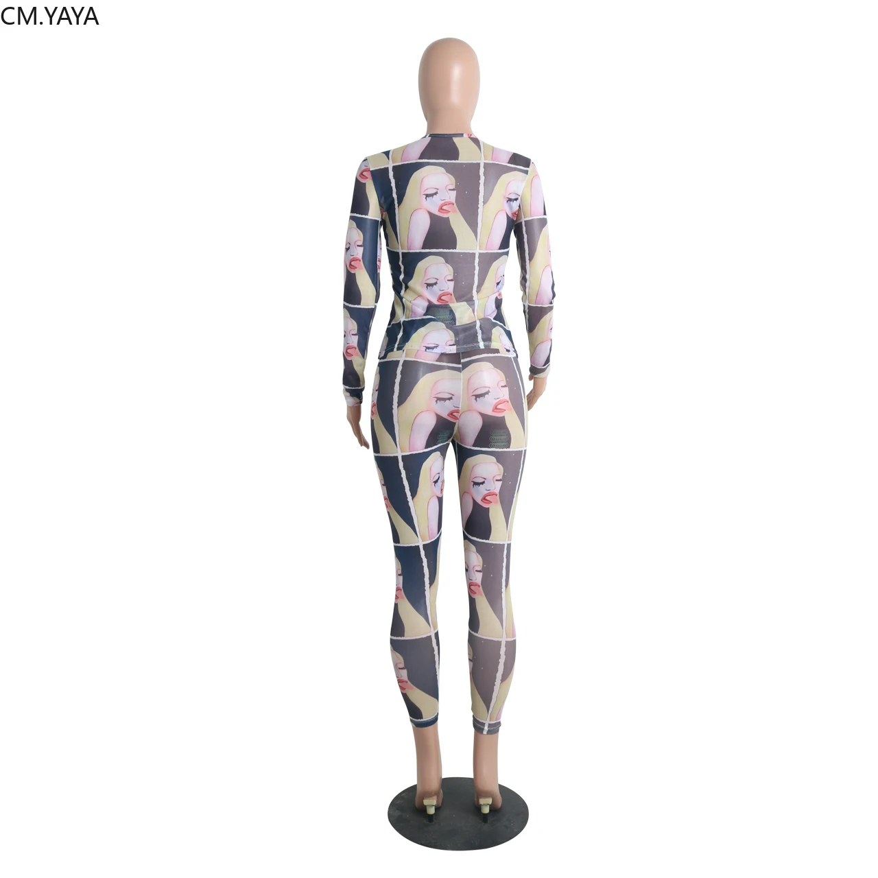 Новинка 2019 года женская одежда с круглым вырезом и длинными рукавами сетчатый