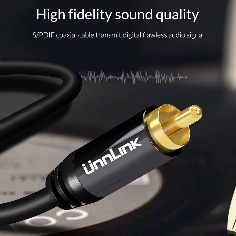 Unnlink HiFi 5 1 SPDIF коаксиальный кабель м 2 3 8 10 видеокабель для ТВ усилителя динамика