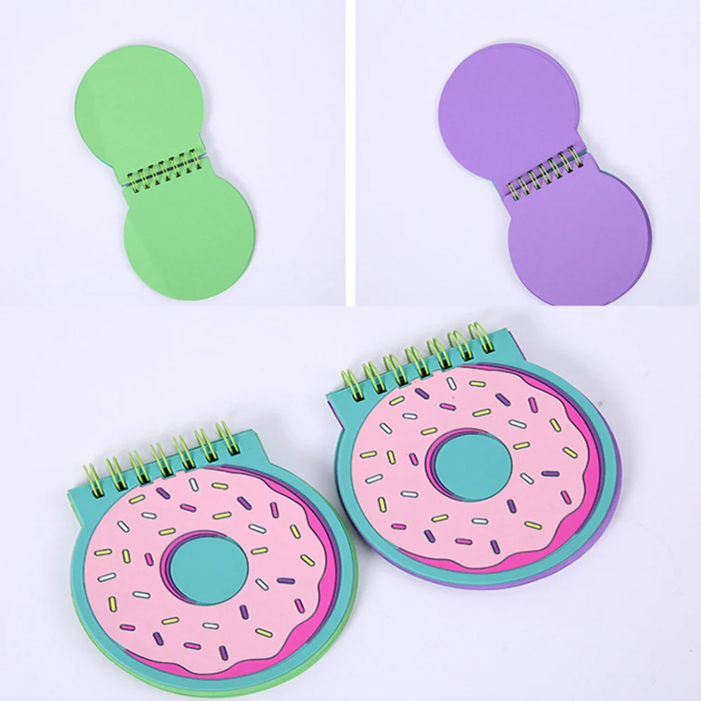 

2pcs PVC Cover Notepad Binding Rings Pocket Notebook Portable Mini Daily Diary for Friends (Random Color)