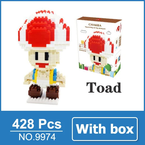 Toad with box LOZ Mario Bros игрушечная фигурка модель Луиджи, Марио, Йоши строительные блоки японская игра аниматор игрушка для детей 9+ Подарочные игрушки - Цвет: Toad with box