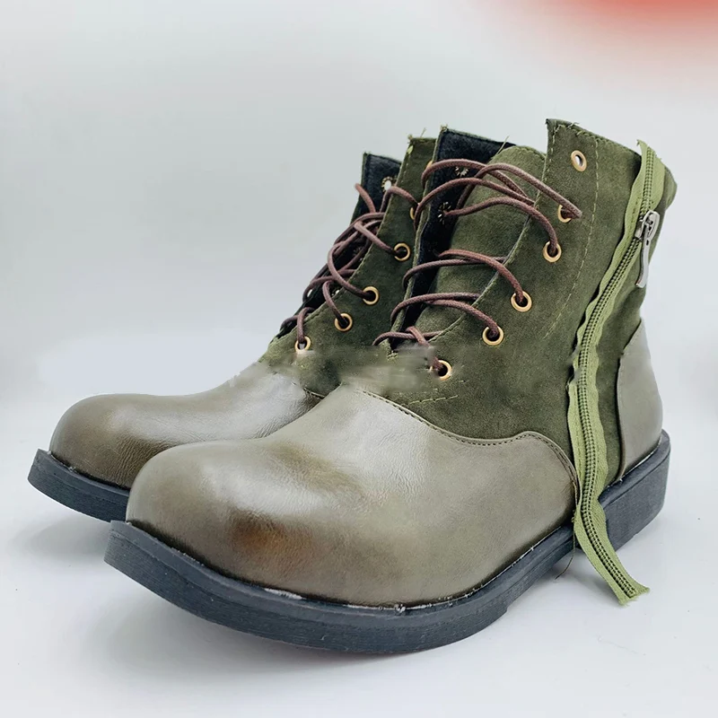 

Мужские короткие ботинки на низком каблуке, универсальные повседневные ботинки, обувь для отдыха, модные сапоги, большие размеры, осень