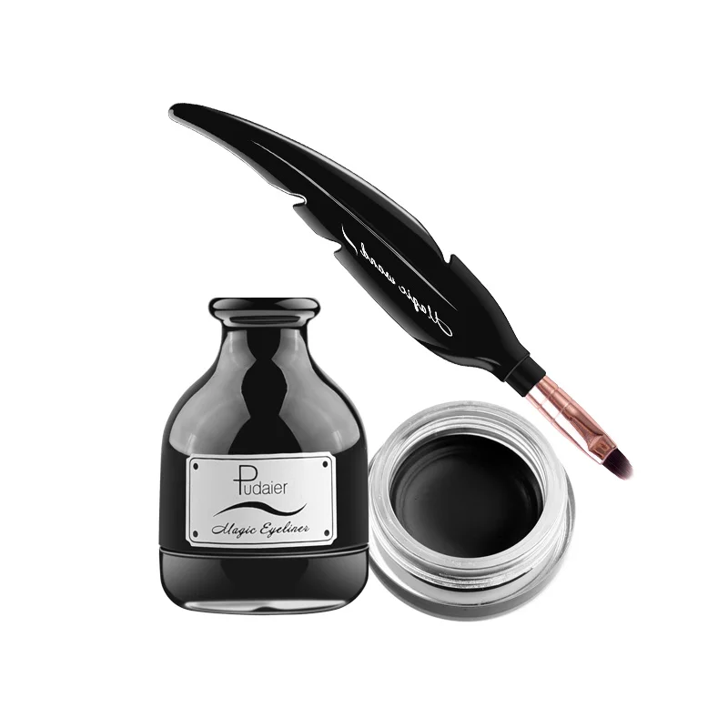 

Pudaier Black Waterproof Eyeliner Gel Makeup Cosmetic Gel Feather Ink Eye Liner Cream 24 Hours Long-lasting Delineador De Ojos