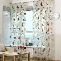 high quality pastoral romantic colorful butterfly organza tulle curtains for living room childrens bedroom window drape wp3483